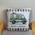 Happy Campers Owl Motorhome Print Pillow Case by Ljojo