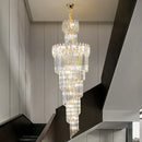 Ljojo Luxury Crystal Chandelier with Rotating Hollow Design for Duplex Villa Hall