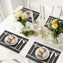 Ljojo 30x45cm Luxe Woven Vinyl Placemats for Kitchen & Dining