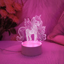 3D Unicorn Night Light Creative Bedroom Atmosphere Decoration Mini Gift Ljojo