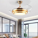 Ljojo Brushed Nickel Modern Luxury LED Ceiling Fan 42 Inch - Silent Home Decoration Fixture