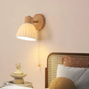 Ljojo LED Wall Light Fixture Ceramic Wood Interior Lighting Bedside Lamp