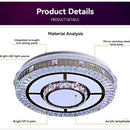 LED Circle Light Fixture Silver Crystal Pendant 500mm Diameter for Bedroom Living Room by Ljojo