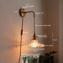 Ljojo LED Copper Wall Light for Bathroom Mirror Hallway Bedroom Glass Lamp