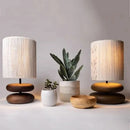Japanese Walnut Wood Bedside Table Lamp Retro Designer Light for Bedroom Living Room by Ljojo