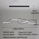 Ljojo LED Pendant Light Stainless Steel Modern Chandelier for Dining Kitchen Island