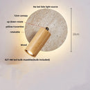 Ljojo LED Wall Light: Modern Nordic Yellow Travertine Glass Bedside Lamp