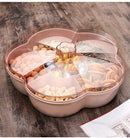 Ljojo Melon Seed Plate Fruit Storage Box with Dividers and Cover