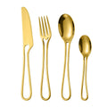 Ljojo 4-Piece Stainless Steel Hollow Handle Western Dinnerware Set