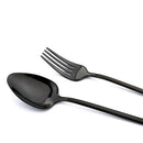 Ljojo 24-Piece Black Stainless Steel Christmas Dinnerware Set
