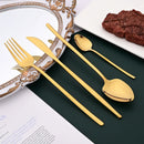Gold Stainless Steel Cutlery Set by Ljojo - 24Pcs Western Tableware Flatware