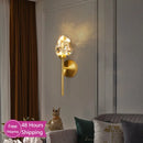 Ljojo Luxury Gold Crystal Wall Sconce for Bedroom, Living Room, Hotel & Hallway