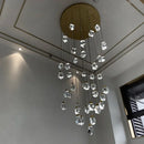 Ljojo Luxury Gold Crystal Chandelier - LED Lighting for Large Living Rooms and Staircases