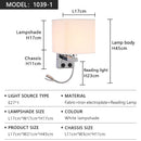Ljojo LED Wall Lamps with Switch USB Reading Lights for Modern Home Decor