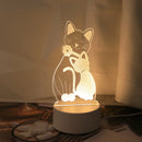 3D Embrace Cat Acrylic Visual Night Light LED Children's Night Light Atmosphere Light by Ljojo