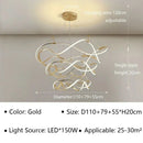 Modern Waves Metal LED Pendant Lights Luxury for Living Room Chandelier Bedroom by Ljojo