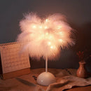 Feather Table Lamp with Remote Control USB Power Night Light for Ljojo Brand
