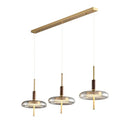 Ljojo Modern LED Brass Walnut Chandelier | Stylish Pendant Lamp for Restaurant Living Room