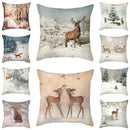 Christmas Deer & Rabbit Winter Pillow Case - Ljojo Home Decor Collection