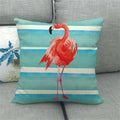 Flamingo Striped Animal Pillow Case for Living Room Sofa by Ljojo