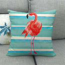 Flamingo Striped Animal Pillow Case for Living Room Sofa by Ljojo