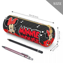 Ljojo Mickey Minnie Leather Pencil Case: Big Capacity School Supplies Pen Box