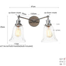 Ljojo 2-Head LED Wall Sconce Industrial Iron Glass Retro Stair Light Fixtures