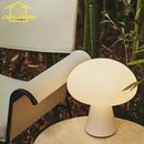 Danish Ins Mushroom Table Lamp with Touch Dimming, LED Medieval Cream Desk Lights for Living Room by Ljojo