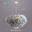 Gray Feather Bedside Lamp for Ljojo Nordic Minimalist Girl's Bedroom