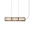 Ljojo Long Stripe Pendant Light with Smoke Gray Glass Lampshade