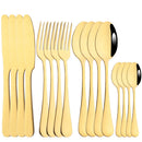Ljojo 16-Piece Stainless Steel Cutlery Set - Silverware Spoon Knife Fork Tableware