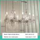 K9 Crystal Chandelier Pendant Light - Elegant White E14 LED Luxury Home Decor by Ljojo