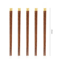 Ljojo 25cm Wooden Chopsticks Set with Brass Engraved Fortune Chinese Character