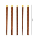 Ljojo 25cm Wooden Chopsticks Set with Brass Engraved Fortune Chinese Character