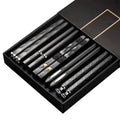 Ljojo Metal Chopsticks Set of 5 Pairs Reusable Korean Sushi Sticks Alloy Tableware