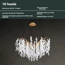 Gold Tree Branch Crystal Chandelier - Elegant White Jade Lampshade - Ljojo
