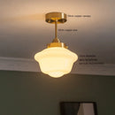 Ljojo Milky Glass LED Pendant Light: Nordic Home Decor with Copper Socket