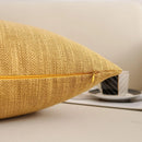 Ljojo Linen Pillow Cover in Green, Grey, White, Cream & Mustard - 12x20", 18x18", 25x25"