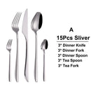 Ljojo 21-Piece Stainless Steel Cutlery Set - Mirror Finish Elegant Tableware
