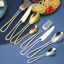 Ljojo 4-Piece Stainless Steel Hollow Handle Western Dinnerware Set