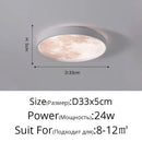 Ljojo Lunar LED Ceiling Light: Modern Circular Bedroom Lamp