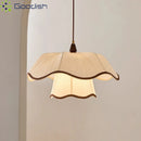 French Lace Waves Hand-Knitted LED Pendant Light Creamy Style Home Chandelier by Ljojo