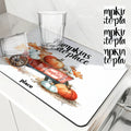 Drying Mat for Fall Vibes: Autumn Truck & Pumpkin Non-Slip Absorbent Mat by Ljojo