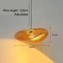 Bamboo Hand Weaving Pendant Light 40 80cm LED Chandelier Fixture for Home Bedroom Decor by Ljojo