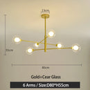 LED Chandelier Black/Gold Modern Pendant Light for Living Room - Ljojo
