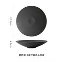 Ljojo Matte Black Western Food Plate Pasta Noodles Bowl Shallow Dish Set