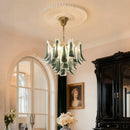Ljojo European Green Murano Glass Chandelier Tiered Colorful Hanging Lamp