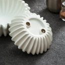 Ljojo Lotus Leaf Insulation Plate, Ceramic Lace Salad Plate, White Double-layer Ceramic Tableware