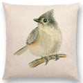 Birds Painting Cushion Cover - Ljojo Collection: Robin, Titmouse, Toucan, Sparrow, Firecrest, Cardinal, Bullfinch