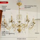 French Retro Crystal Pearl Chandeliers Luxurious Brass Villa Living Dining Pendant Lights Ljojo